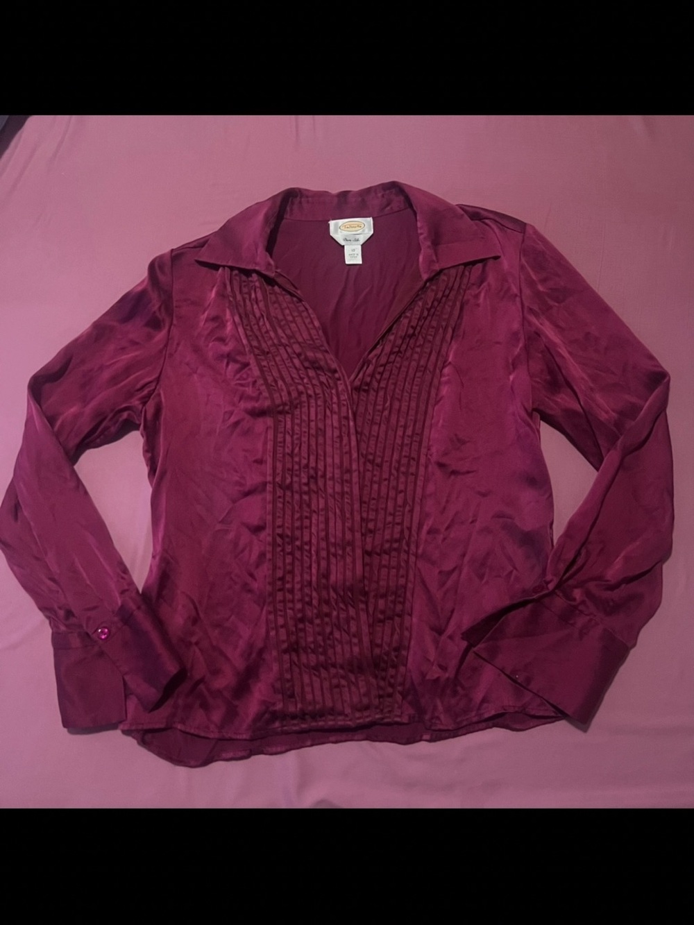 Talbots Pure Silk Blouse - Plum